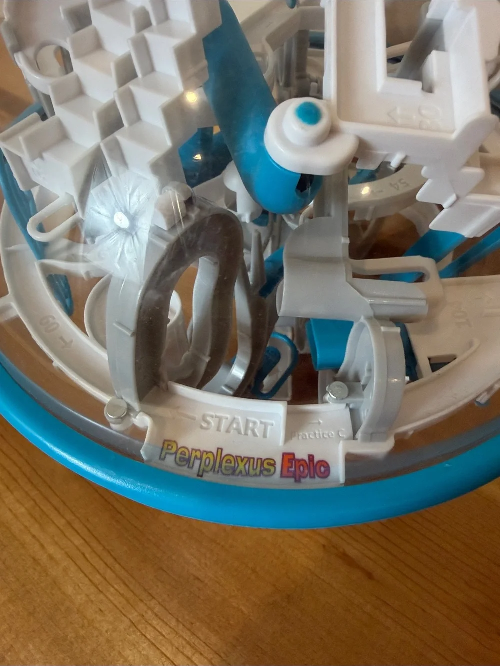 Perplexus Epic | 3D Maze Puzzle Sphere Toy in Blue and White